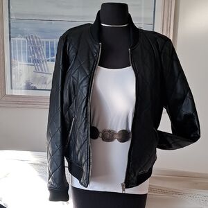 Forever 21 Black Quilted Bomber Jacket